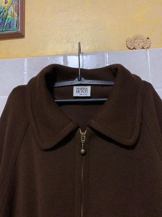 Cappotto/cardigan in maglia misto lana con zip