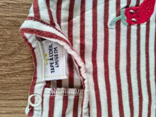 Camiseta rayas y pimiento 6 meses