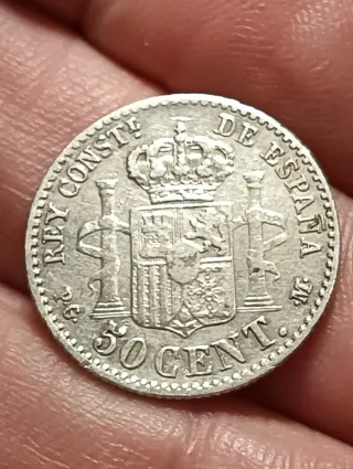 Moneda 50 céntimos Alfonso XIII 1892