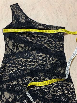 Abito monospalla in pizzo nero da donna Pinko