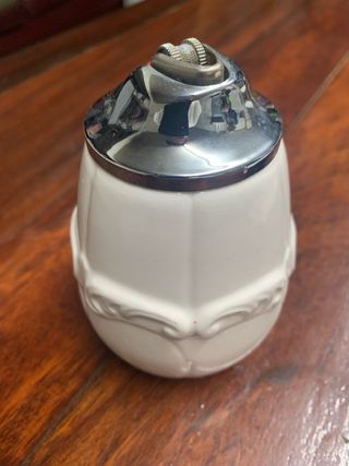 Mechero y Cenicero Cerámica Blanco