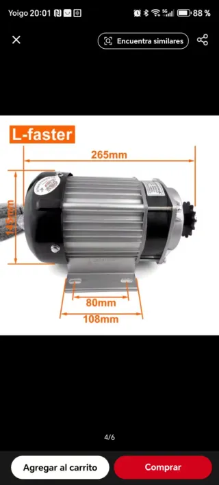 Motorreductor DC BM1418ZXF 48V 750W