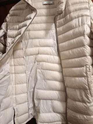 Plumífero Mango Beige Mujer