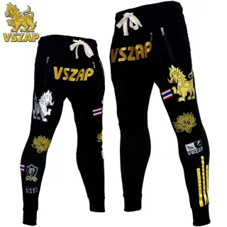 Pantalones Jogging Muay Thai Negro y Dorado