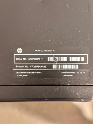HP 280 i5-6400, 8GB Ram, 128GB SSD, 320GB HDD