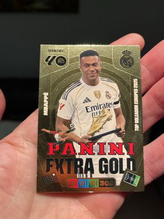 Cromo Mbappé Extra Gold Panini 2025