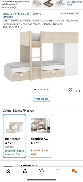 Litera infantil con armario y cajones