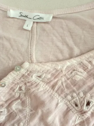 Vestido o chaleco largo de verano rosa pálido T-L