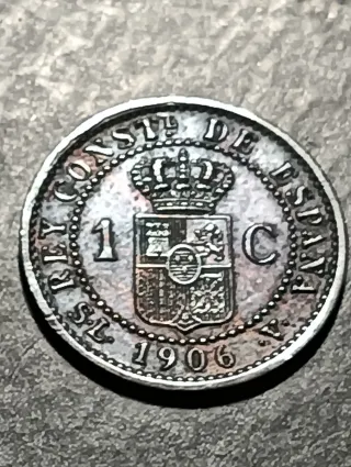 Moneda 1 Céntimo Alfonso XIII 1906