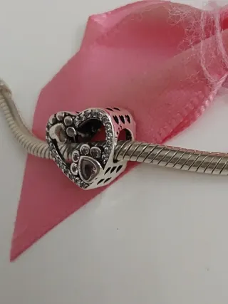 Charm Corazón Plata S925 Huellas