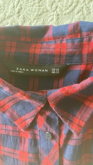 Camisa Zara cuadros azul y rojo