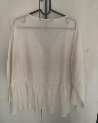 Blusa Zara blanca bordada