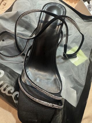 Sandali Cuccoo neri con strass tacco 40