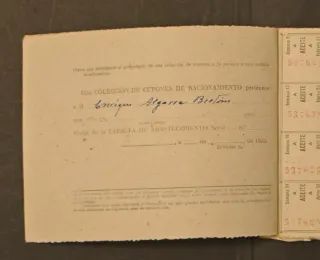 Cartilla Racionamiento 1952 3ª Cat.