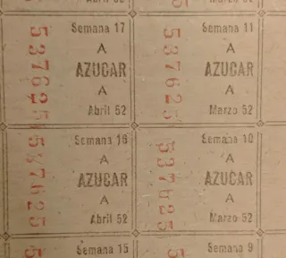 Cartilla Racionamiento 1952 3ª Cat.