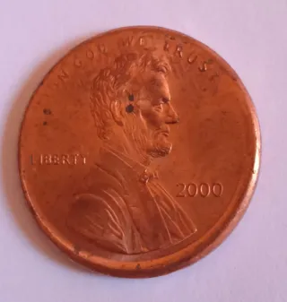 MONEDA 1 CENTAVO LINCOLN.2000.ERROR DESCENTRADA.