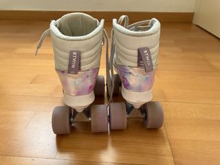 Patines 4 Ruedas Blancos y Lila T34.
