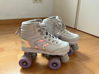 Patines 4 Ruedas Blancos y Lila T34.