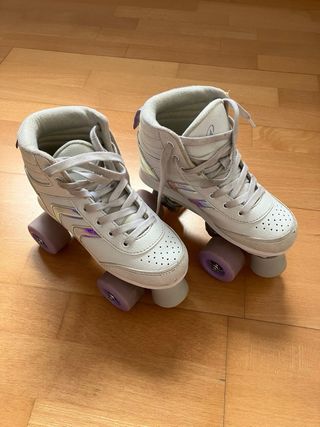 Patines 4 Ruedas Blancos y Lila T34.