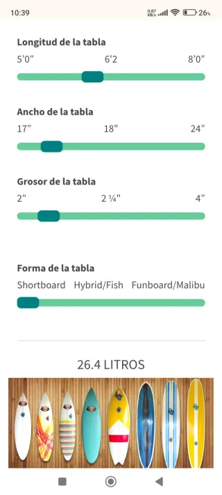 Tabla de surf 24'6 litros