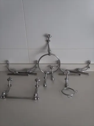 Juego Accesorios Baño color Plata