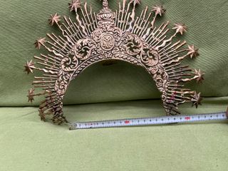 Corona ráfaga para Virgen de vestir posible plata