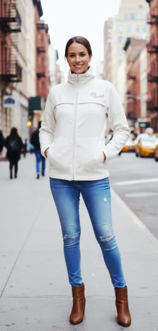 Chaqueta polar IN EXTENSO color blanco roto