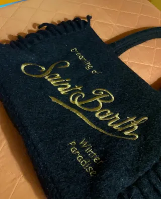 Borsa MC2 Saint Barth nera con frange