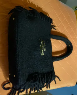Borsa MC2 Saint Barth nera con frange