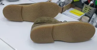 Botas de gamuza verde caña media