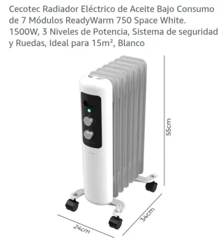 Cecotec Radiador Eléctrico ReadyWarm 750