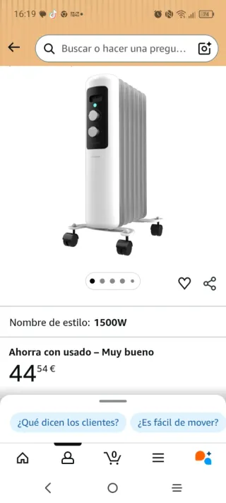 Cecotec Radiador Eléctrico ReadyWarm 750