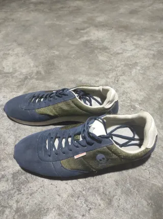 Zapatillas deportivas azul y verde talla 46