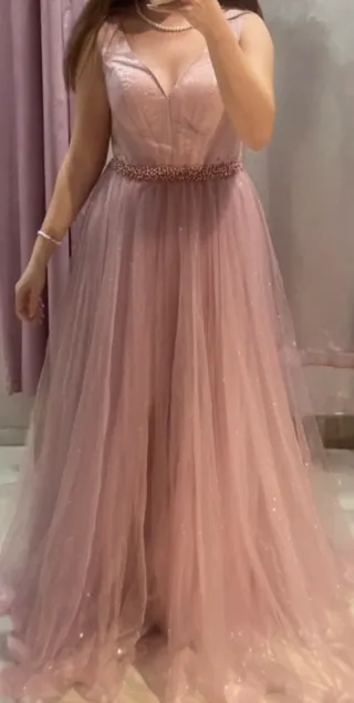 Abito da cerimonia rosa glitterato