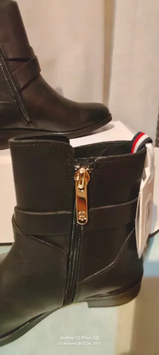 Botines Tommy Hilfiger Piel Negro Mujer