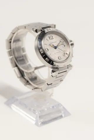 Cartier Pasha GMT Data Argento Bianco