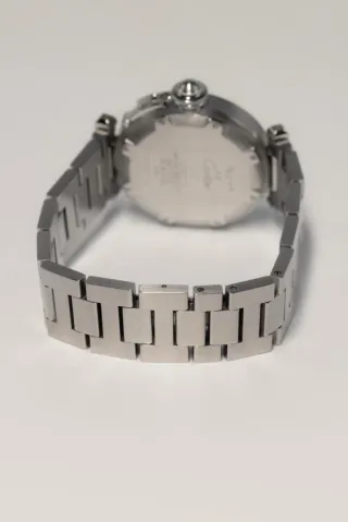 Cartier Pasha GMT Data Argento Bianco