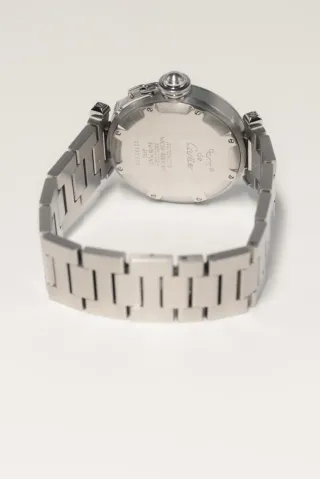 Cartier Pasha GMT Data Argento Bianco