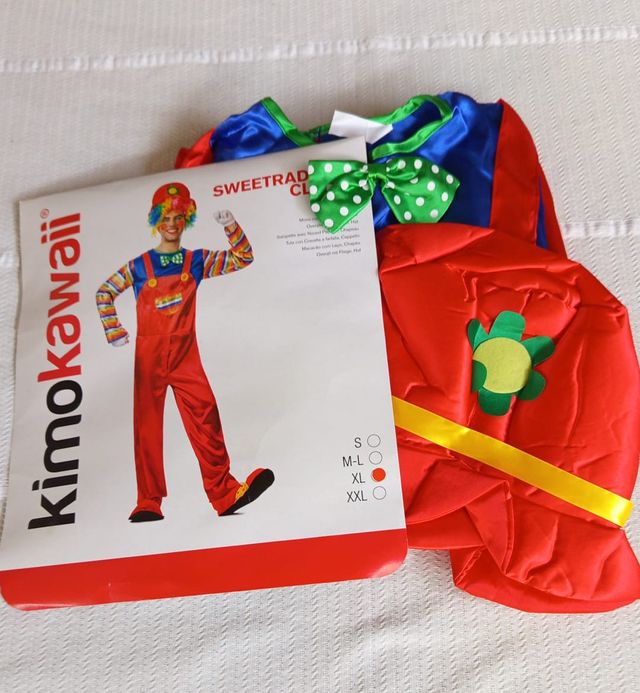 Disfraz Payaso Rojo Adulto XL Nuevo