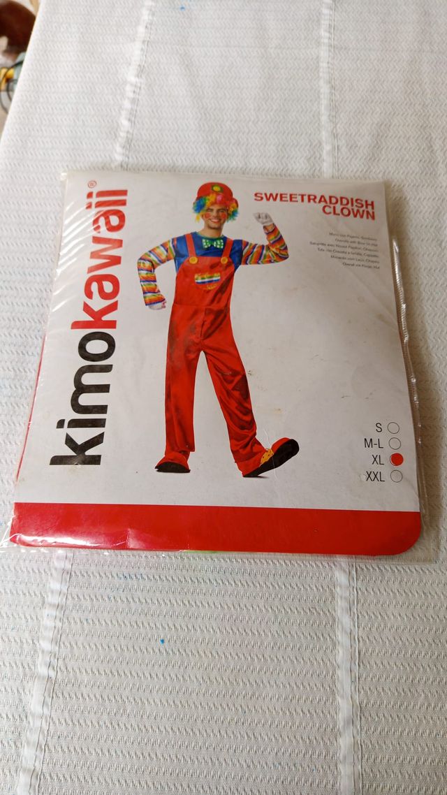 Disfraz Payaso Rojo Adulto XL Nuevo