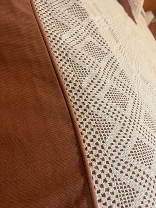 Gran colcha crochet forrada. Conjunto 2 cojines