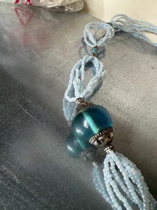 Collana etnica corallini azzurri pietra