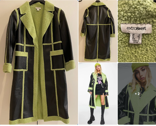 Cappotto Extro&Vert Nero/Verde Tg 34