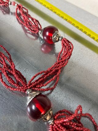 Collana etnica corallini artigianale rossa