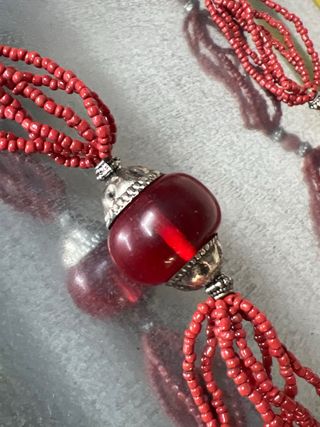 Collana etnica corallini artigianale rossa