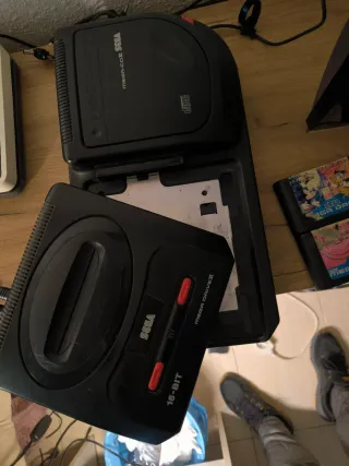 Sega Mega CD + Mega Drive Nero