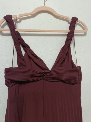 Vestido Zara midi plisado rosa Talla M