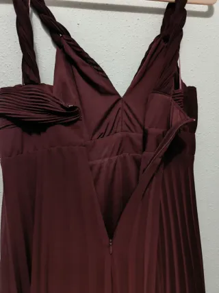 Vestido Zara midi plisado rosa Talla M