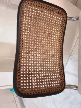 Sillas de comedor vintage con ratán