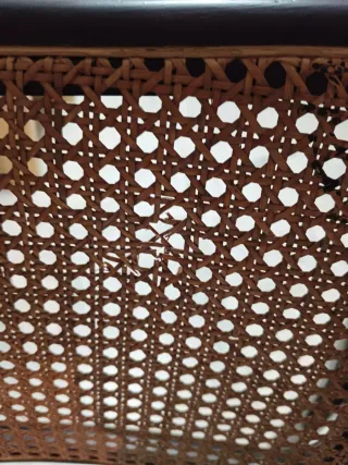 Sillas de comedor vintage con ratán